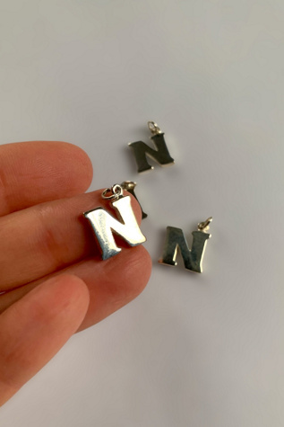 Vintage Sterling Silver Letter N Initial Charm Selected by SharpLilTeeth