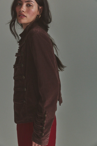 Fitted Velvet Military Jacket