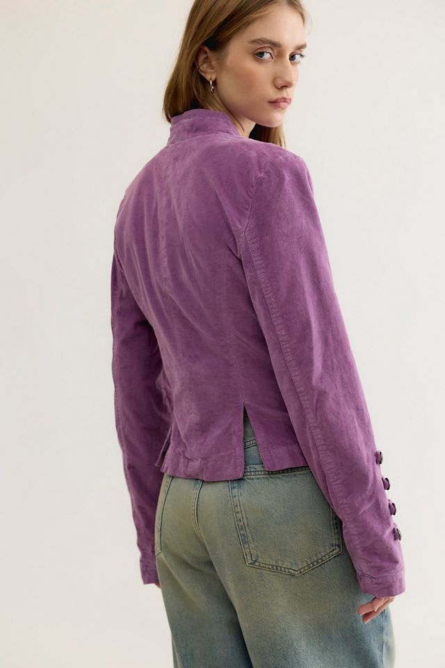 Fitted Velvet Military Jacket #1