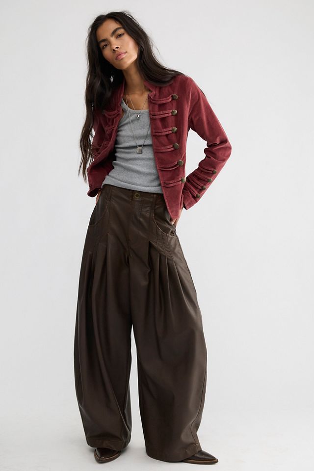 Fitted Velvet Military Jacket #3