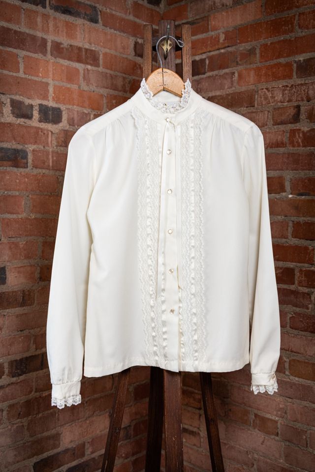 Vintage 70s Rhoda Lee Lace Blouse Selected by Black Shag Vintage #1