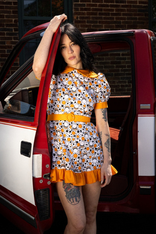 Vintage 60s Orange Geometric Mod Dress Selected by Black Shag Vintage