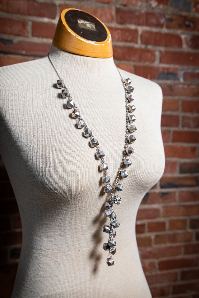 Vintage Chain Necklace With Silver Pyramid Beads Selected by Black Shag Vintage #1