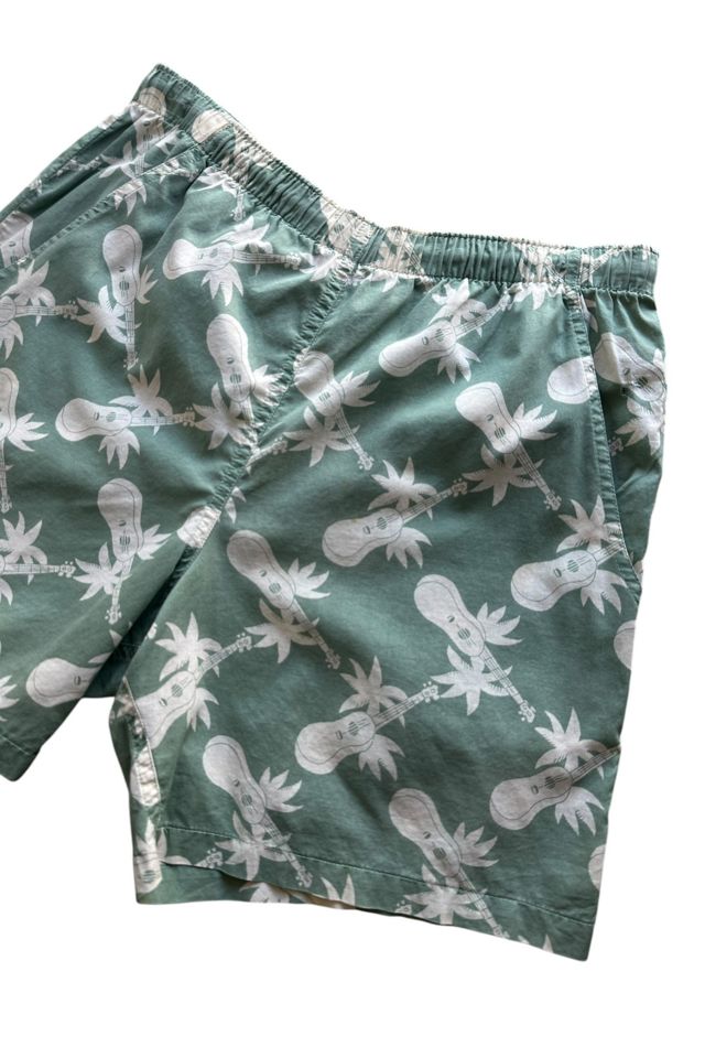 Vintage 1960s Guitar Palm Tree Themed Shorts Selected By Vintage Warrior #1