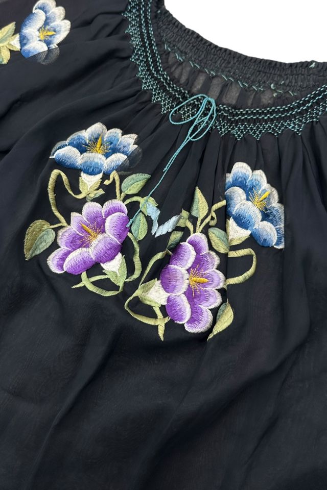 Vintage 1940s Floral Sheer Blouse Selected By Vintage Warrior #1