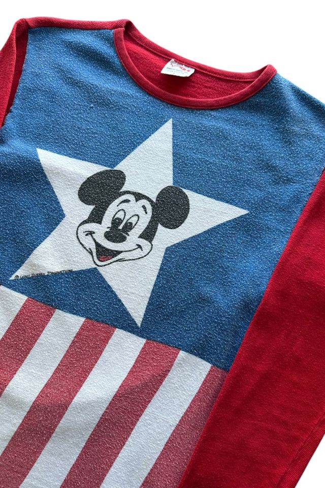 Vintage 1970s Mickey Mouse Long Sleeve American Flag Long Sleeve T Shirt Selected By Vintage Warrior #1
