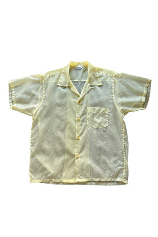 Vintage 1960s Sheer Light Weight Button Up Shirt Selected By Vintage Warrior