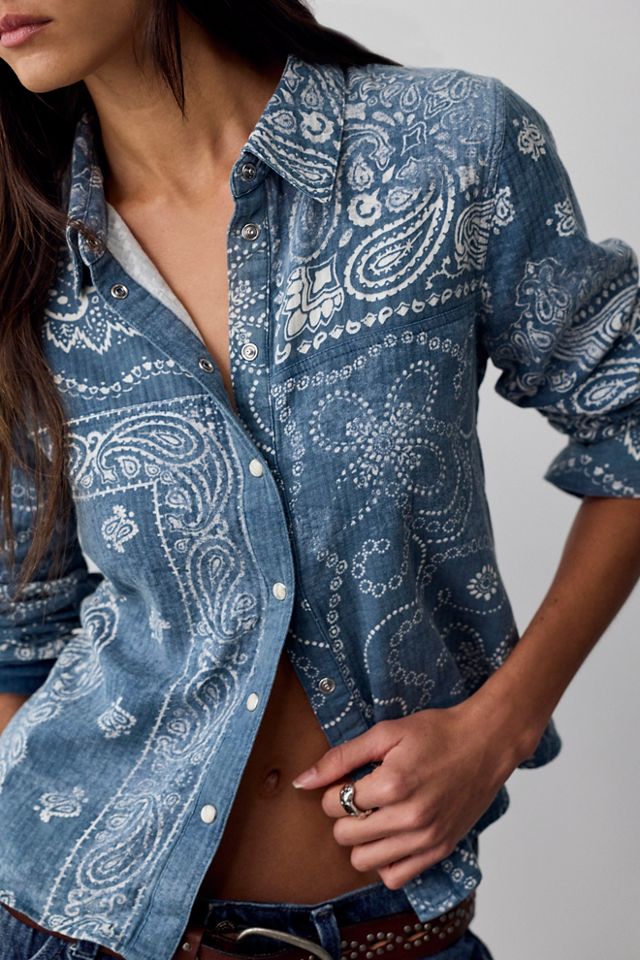 We The Free Second Chances Printed Button Down Shirt #3
