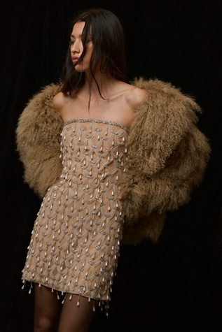La Fuori Barely There Embroidered Mini Dress