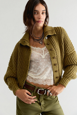 Женские кардиганы Free People Ruby Cotton Cardi, цвет: Aloe — фото 4