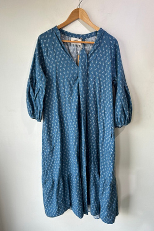 Pietsie Blue Calico Print Dress Selected by The Curatorial Dept.