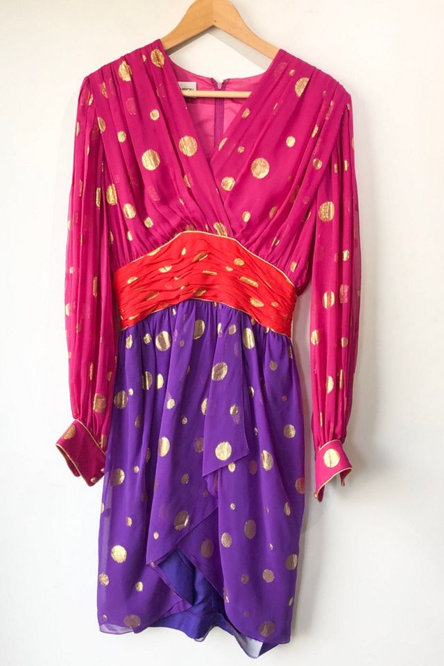 Vintage Albert Nipon Pink Gold Dot Dress Selected by The Curatorial Dept. #2