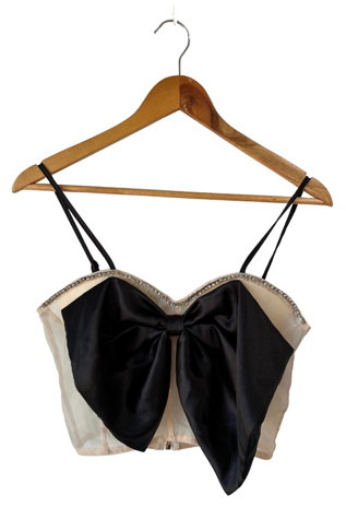 Black and Blush Rhinestone Bow Top Selected by The Curatorial Dept.