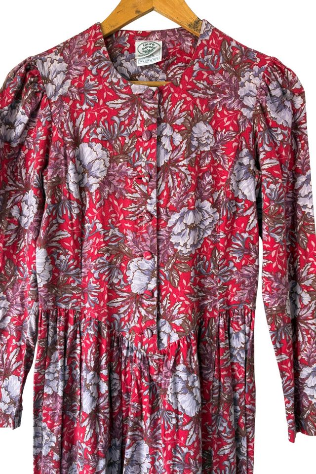 Vintage Laura Ashley Red and Lavender Dress Selected by The Curatorial Dept. #1
