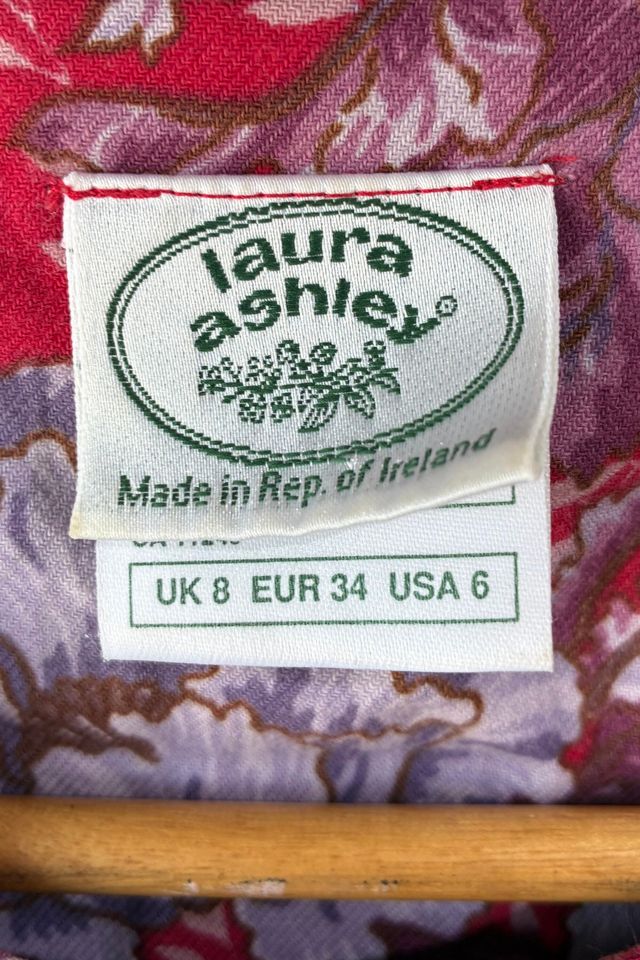Vintage Laura Ashley Red and Lavender Dress Selected by The Curatorial Dept. #3