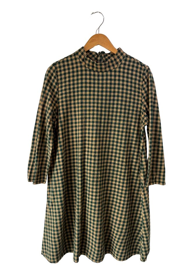 Ali Golden Green and Gold Gingham Dress Selected by The Curatorial Dept. #1