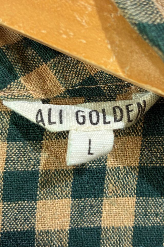 Ali Golden Green and Gold Gingham Dress Selected by The Curatorial Dept. #3