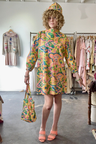 Vintage Paper Dress with Matching Hat/Bag Selected by The Curatorial Dept.