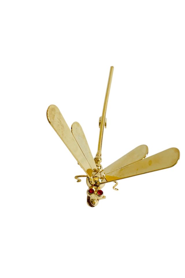 Vintage Gold Trembler Dragonfly Pin Selected by FernMercantile #1