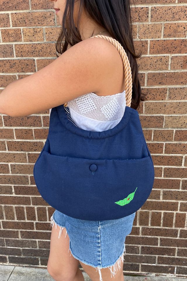 Vintage 1970's Floral Applique Hobo Bag Selected by FernMercantile #2
