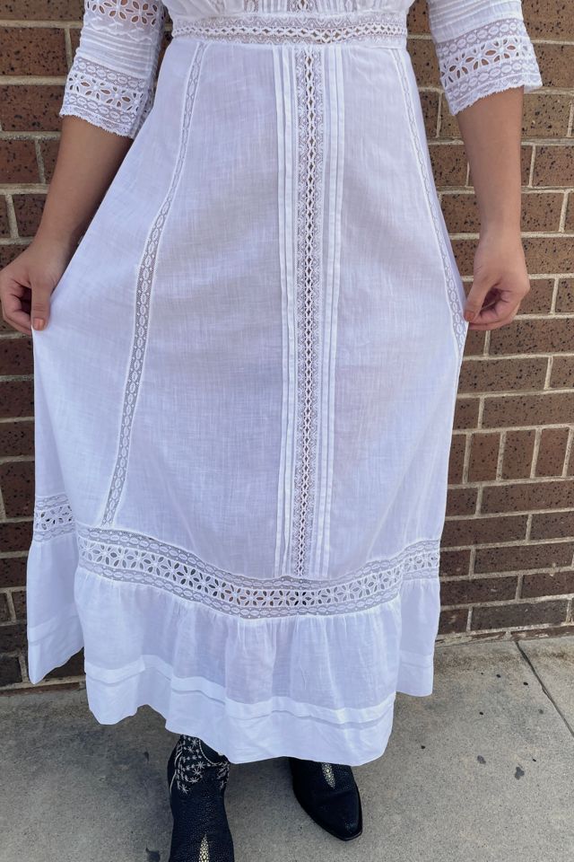 Vintage Edwardian White Day Dress Selected by FernMercantile #3