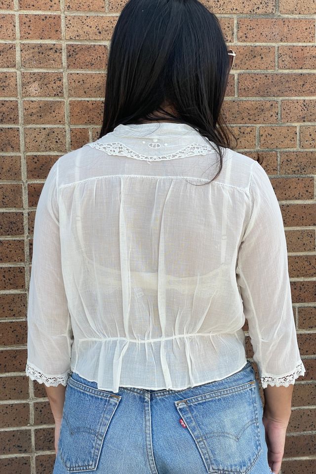 Antique Edwardian Blouse with Large Collar Selected by FernMercantile #2