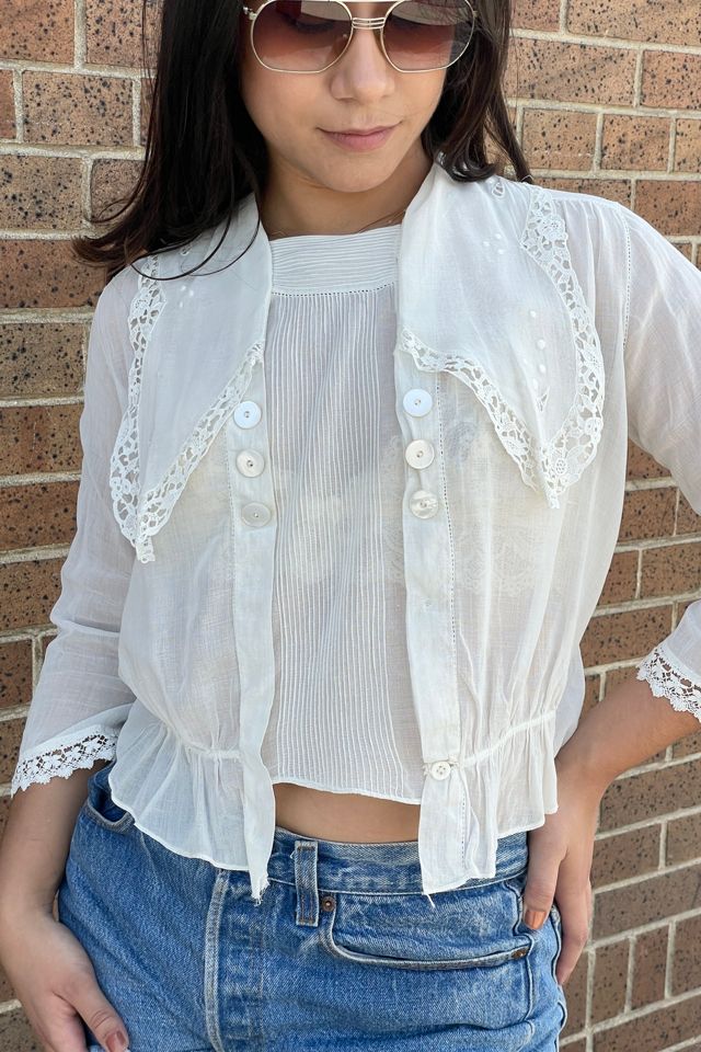 Antique Edwardian Blouse with Large Collar Selected by FernMercantile #3