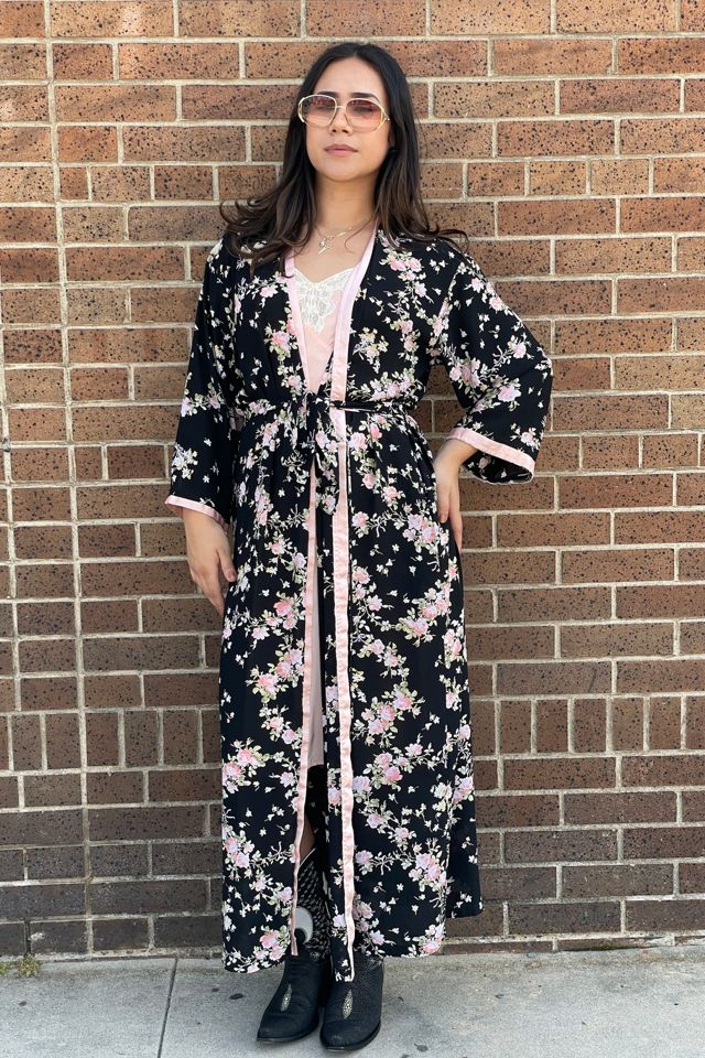 Vintage Oscar de la Renta Rose Duster Robe Selected by FernMercantile #1