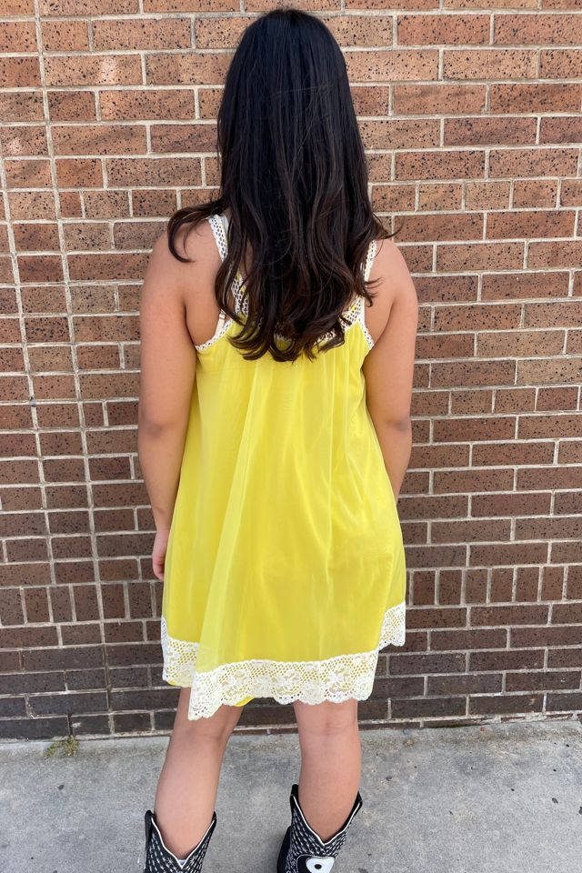 Vintage 1960's Yellow  Baby Doll Slip Dress Selected by FernMercantile #2