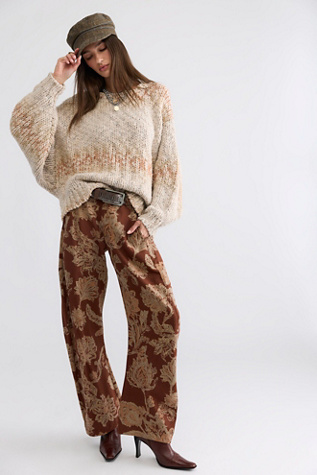 Spotlight Printed Barrel Trousers by Free People