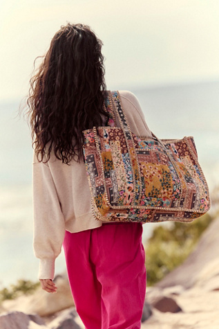 Женская сумка Free People Distorted Quilt, цвет: Чайный комбинированный — фото 1
