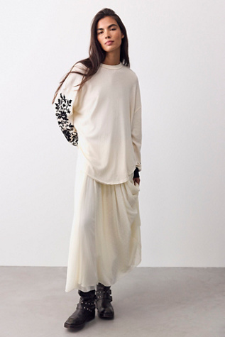 Женская футболка We The Free Flora Oversized Long Sleeve, цвет: Пыльный комбинированный — фото 1