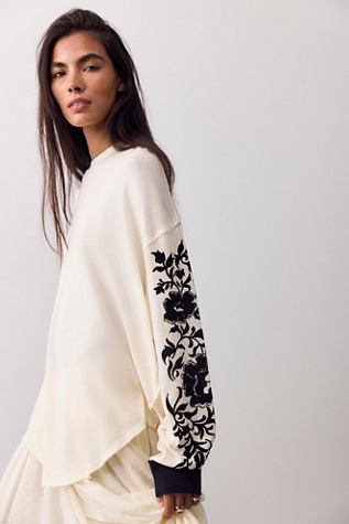 Женская футболка We The Free Flora Oversized Long Sleeve, цвет: Пыльный комбинированный — фото 4