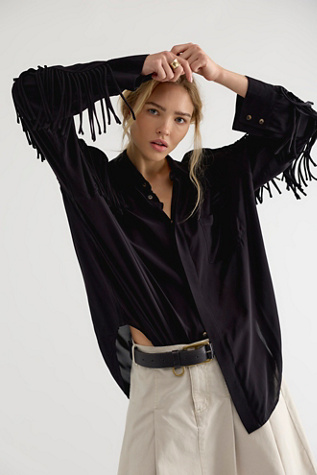 The Tales Chemise boutonnée à franges en opale Western Nights