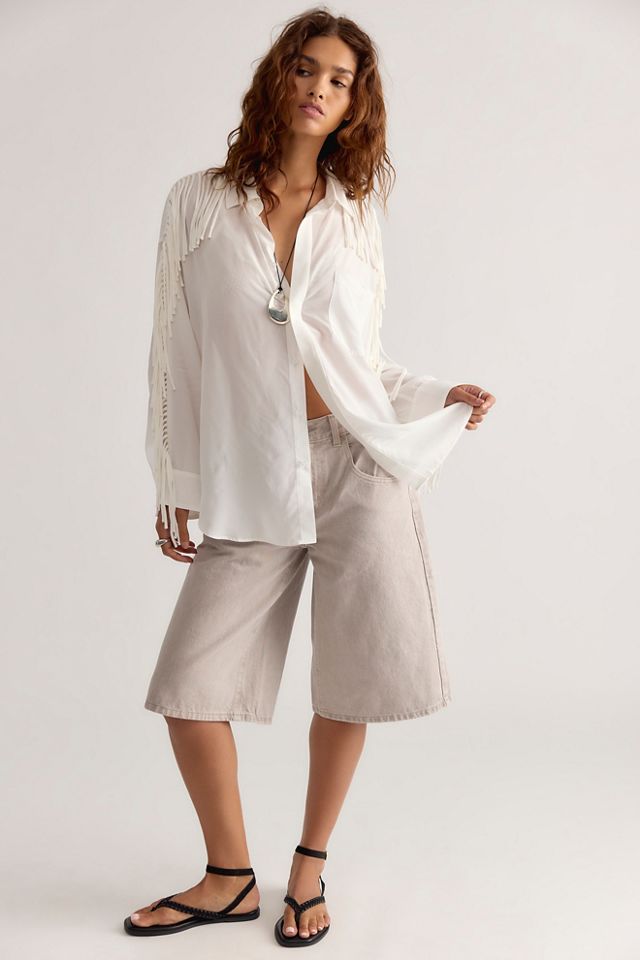 The Tales Western Nights Opal Fringe Button Down #3