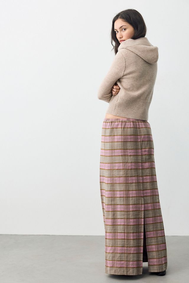 Plaid Column Skirt #1