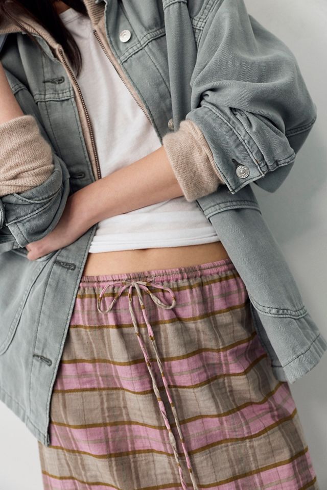 Plaid Column Skirt #2
