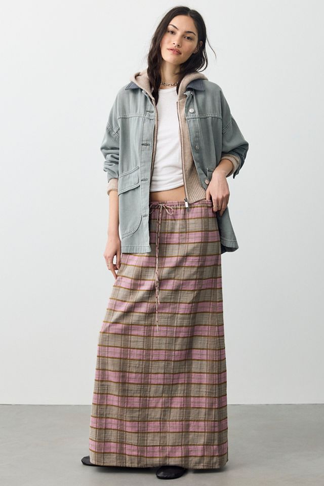 Plaid Column Skirt #3