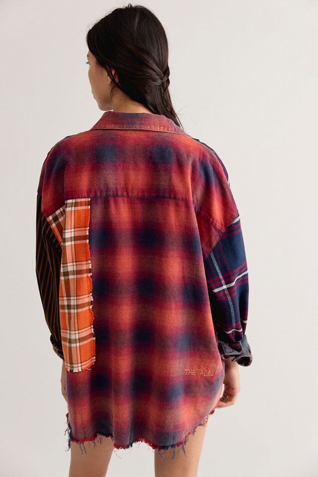 The Tales Reworked Pierced Flannel Button Down #1