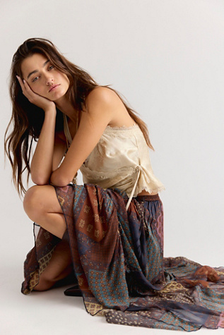 Single Whip Printed Maxi Skirt