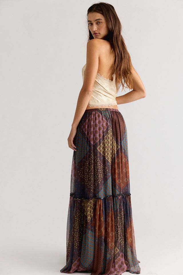 Single Whip Printed Maxi Skirt #1