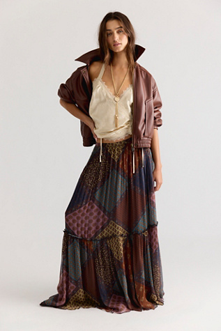 Single Whip Printed Maxi Skirt