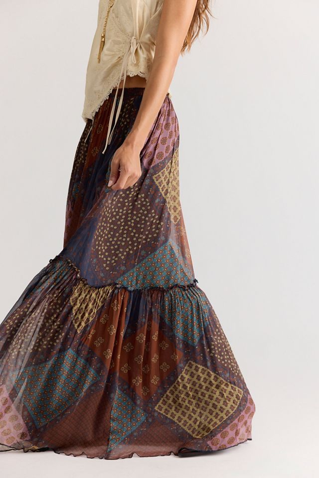 Single Whip Printed Maxi Skirt #3