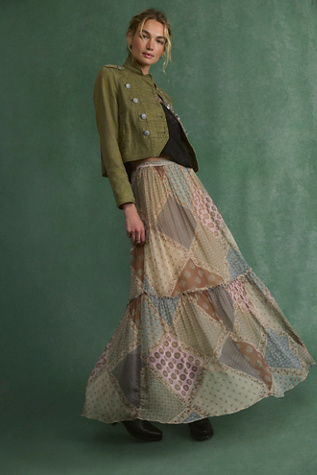 Single Whip Printed Maxi Skirt