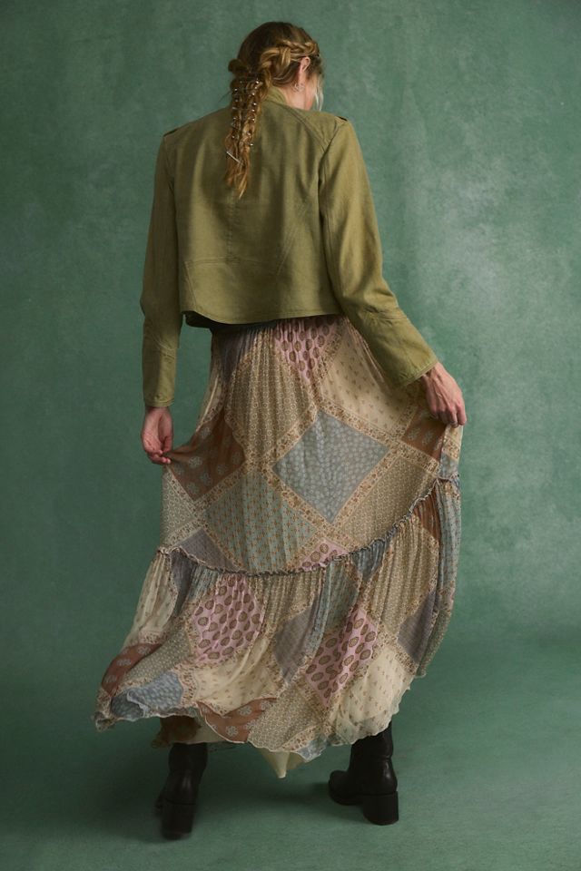 Single Whip Printed Maxi Skirt #1