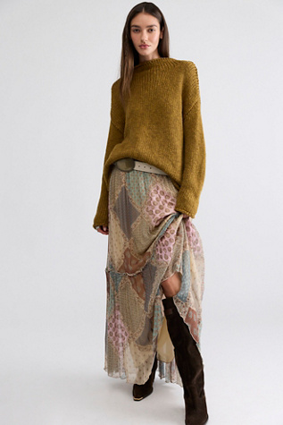 Single Whip Printed Maxi Skirt