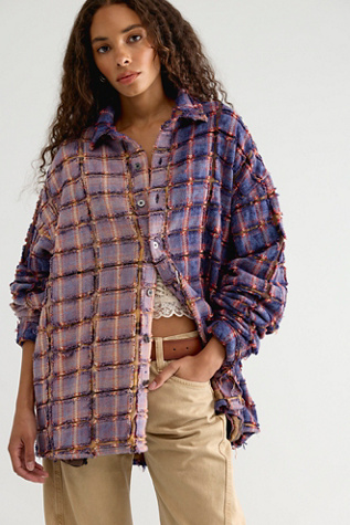 The Tales Check Flannel Bonded Shirt by Free People