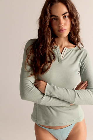 Keeping It Light Ribbed Henley