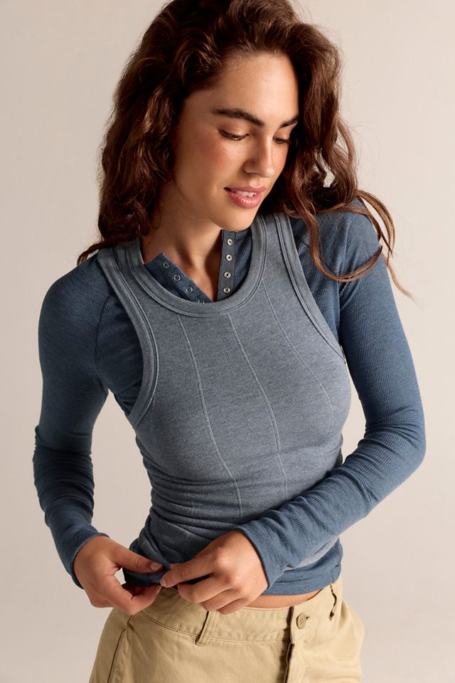 Keeping It Light Ribbed Henley #3