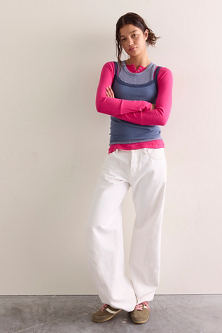 Женский топ Intimately Keeping It Light Ribbed Henley, цвет: Свекольный — фото 3